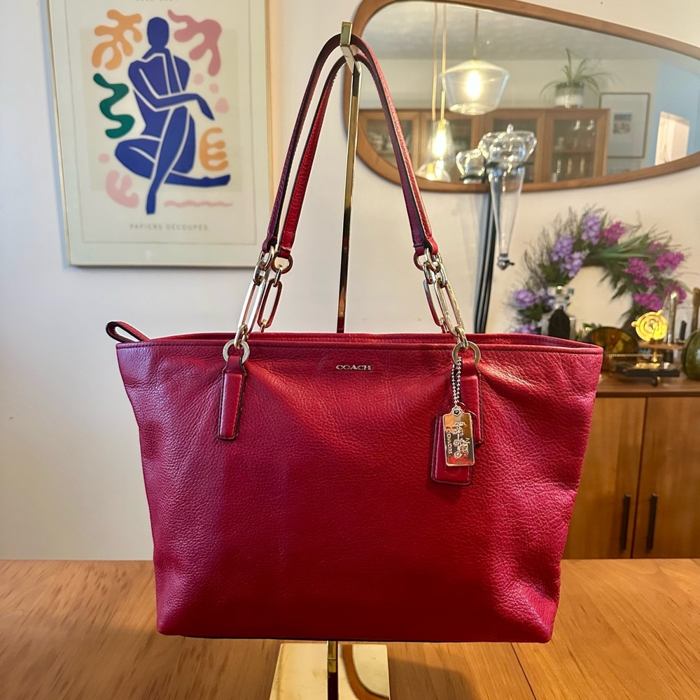 Coach Red Madison East West Tote Style #26769